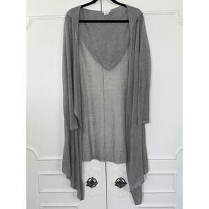 Shimera Light Knit Hooded Athleisure Active Wear Cardigan Grey Sz S